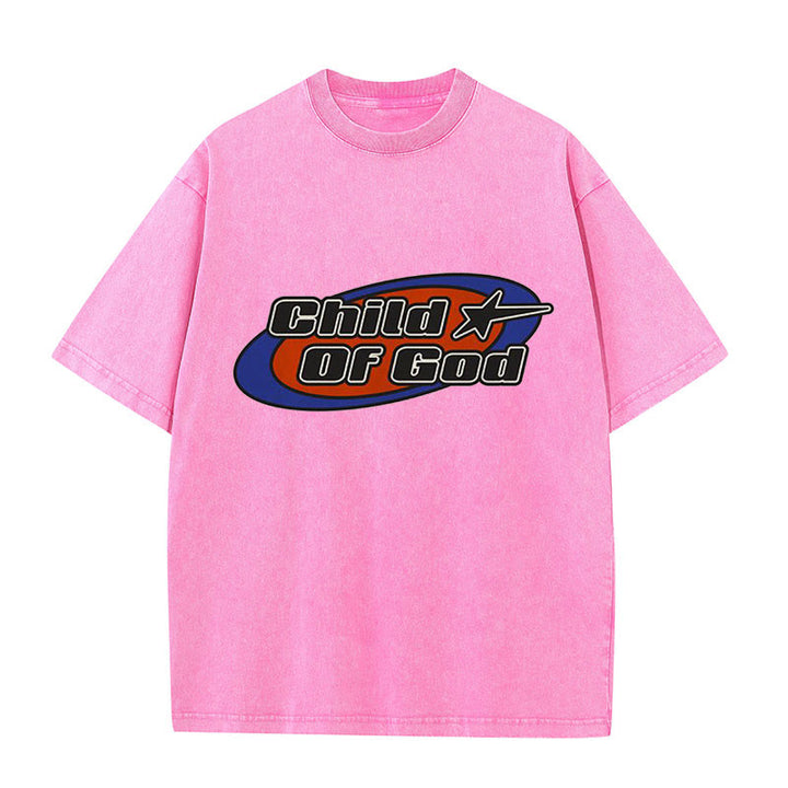 Christianartworkshop Maglietta unisex lavata con grafica Bambino di Dio - Rosa - 5XL - image 9