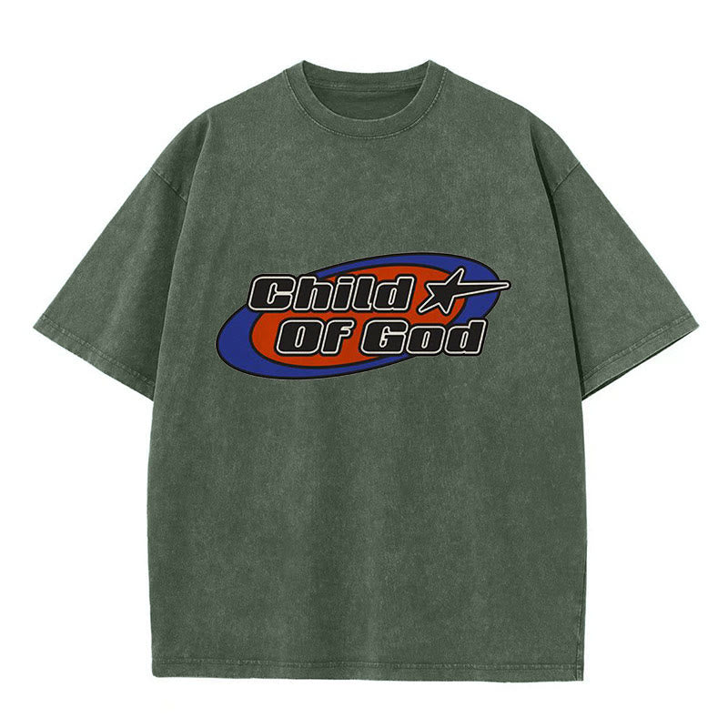 Christianartworkshop Maglietta unisex lavata con grafica Bambino di Dio - Verde militare - 5XL - image 10