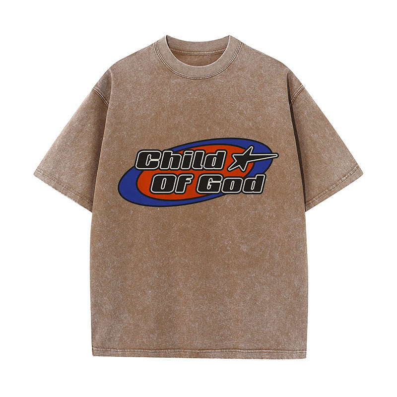 Christianartworkshop Maglietta unisex lavata con grafica Bambino di Dio - Caffè - 5XL - image 8