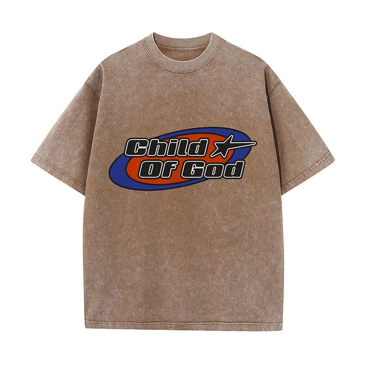 Christianartworkshop Maglietta unisex lavata con grafica Bambino di Dio - Caffè - 5XL - image 8