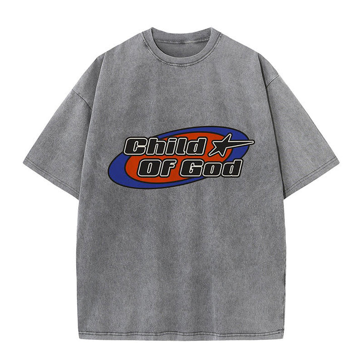 Christianartworkshop Maglietta unisex lavata con grafica Bambino di Dio - Grigio - 5XL - image 7