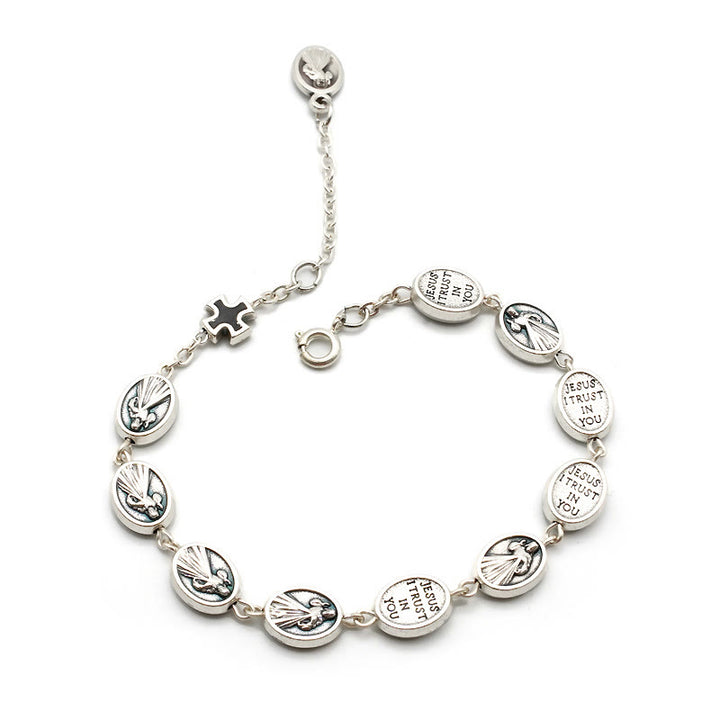 Christianartworkshop Bracciale classico con medaglia miracolosa e croce di San Benedetto: un simbolo senza tempo di protezione divina - image 4