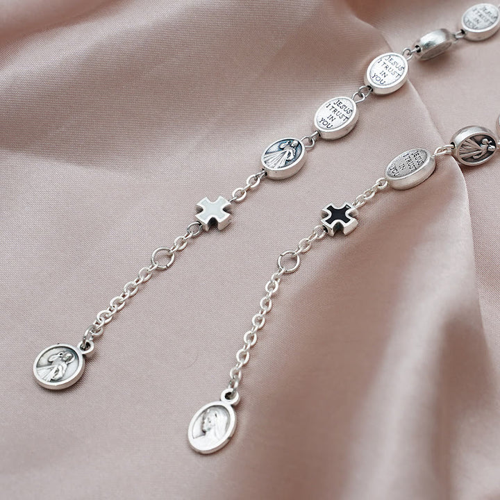 Christianartworkshop Bracciale classico con medaglia miracolosa e croce di San Benedetto: un simbolo senza tempo di protezione divina - image 3