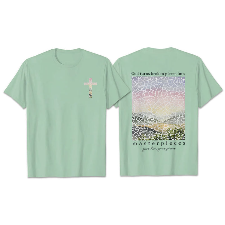 Christianartworkshop Dio trasforma i pezzi rotti in capolavori T-shirt - Verde chiaro - 2XL - image 15
