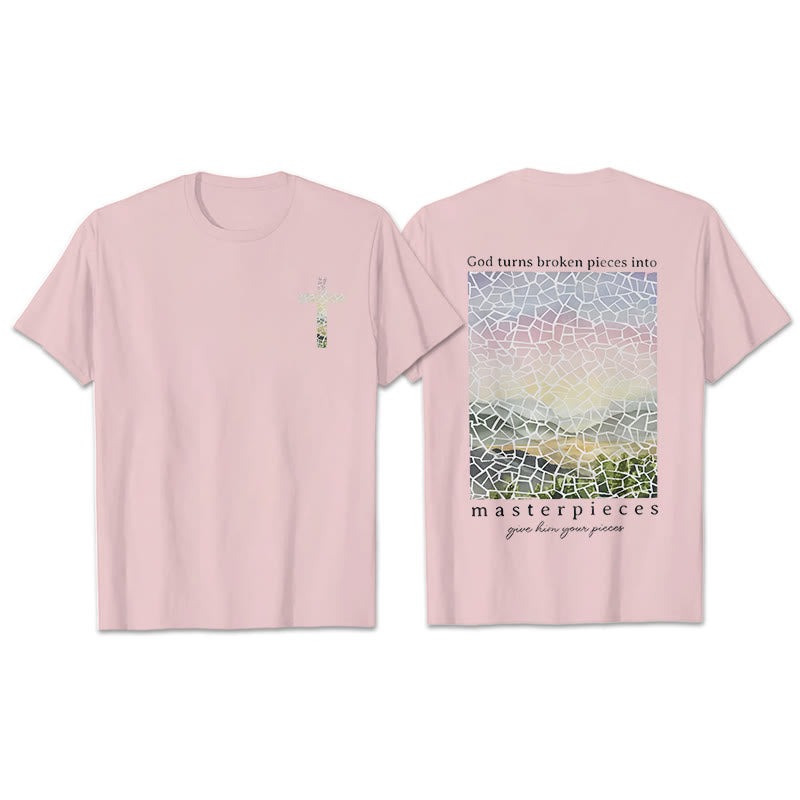 Christianartworkshop Dio trasforma i pezzi rotti in capolavori T-shirt - Rosa - 2XL - image 13