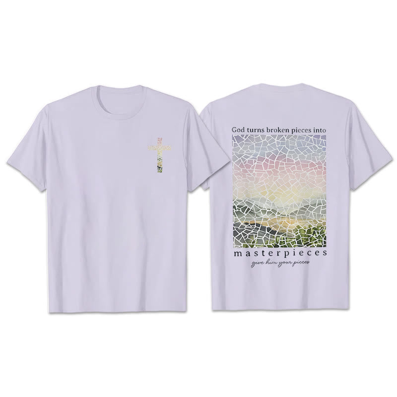 Christianartworkshop Dio trasforma i pezzi rotti in capolavori T-shirt - Viola - 2XL - image 22