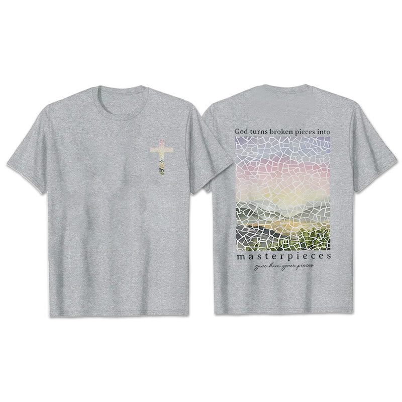 Christianartworkshop Dio trasforma i pezzi rotti in capolavori T-shirt - Grigio - 2XL - image 24