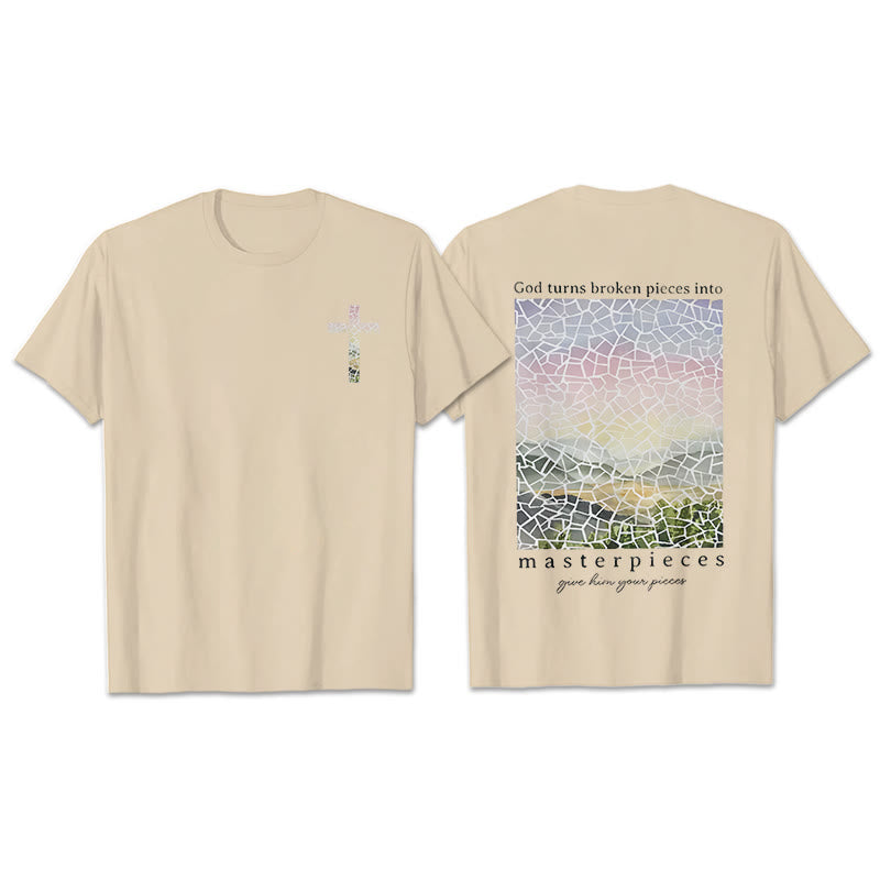 Christianartworkshop Dio trasforma i pezzi rotti in capolavori T-shirt - Beige - 2XL - image 6