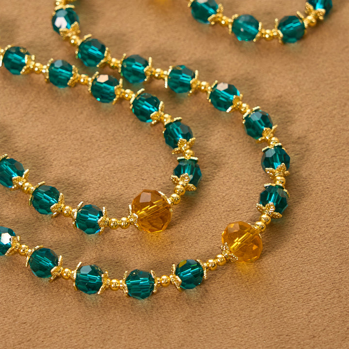 Christianartworkshop Jesus Is The Gift: Rosario fatto a mano con perline di cristallo blu pavone e carta regalo - image 10