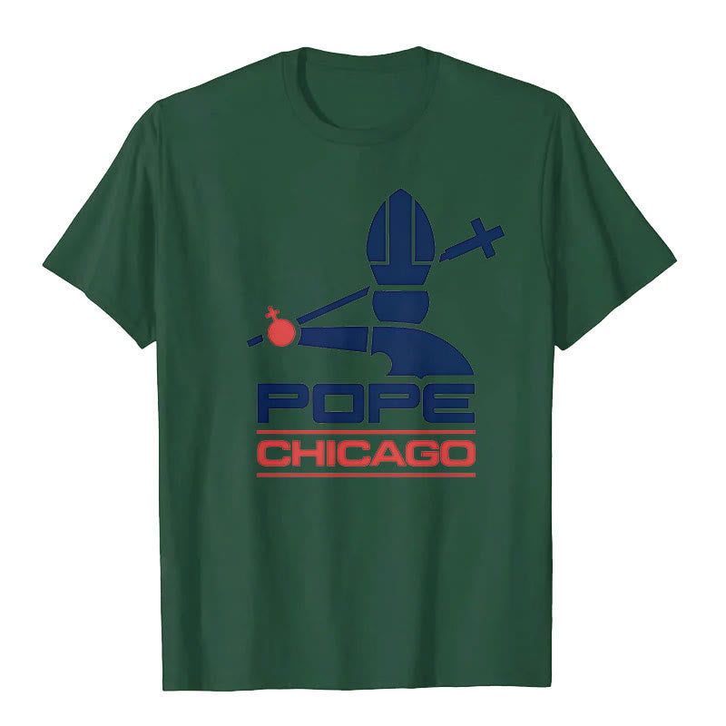 Maglietta girocollo "Papa Chicago" di Christianartworkshop - Verde militare - 2XL - image 8