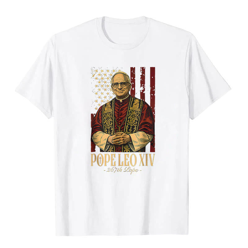 Christianartworkshop Cardinale americano Robert Prevost Papa Leone XIV T-shirt unisex - Bianco - 2XL - image 2