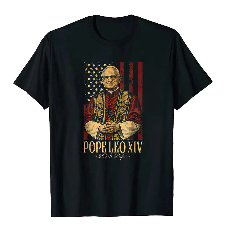 Christianartworkshop Cardinale americano Robert Prevost Papa Leone XIV T-shirt unisex - Nero - 2XL - image 0