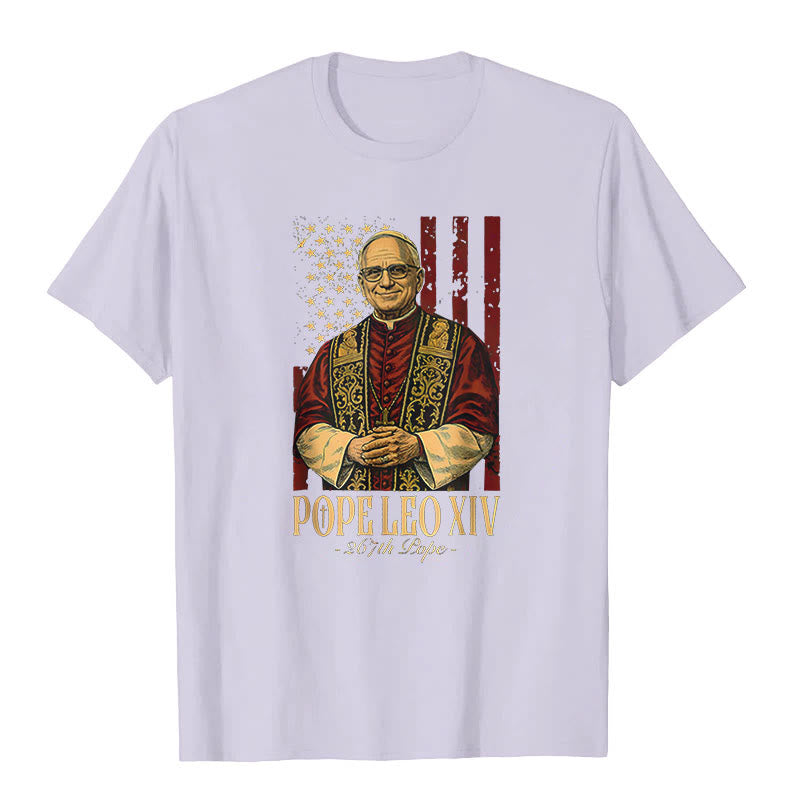 Christianartworkshop Cardinale americano Robert Prevost Papa Leone XIV T-shirt unisex - Viola chiaro - 2XL - image 5