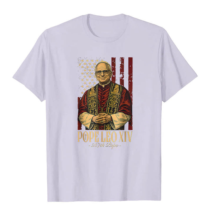 Christianartworkshop Cardinale americano Robert Prevost Papa Leone XIV T-shirt unisex - Viola chiaro - 2XL - image 5