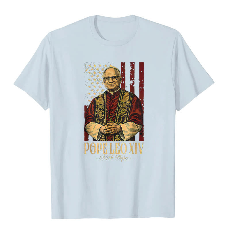 Christianartworkshop Cardinale americano Robert Prevost Papa Leone XIV T-shirt unisex - Azzurro chiaro - 2XL - image 3