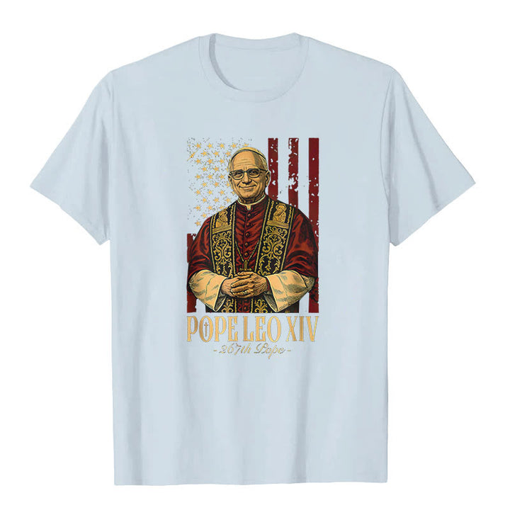 Christianartworkshop Cardinale americano Robert Prevost Papa Leone XIV T-shirt unisex - Azzurro chiaro - 2XL - image 3