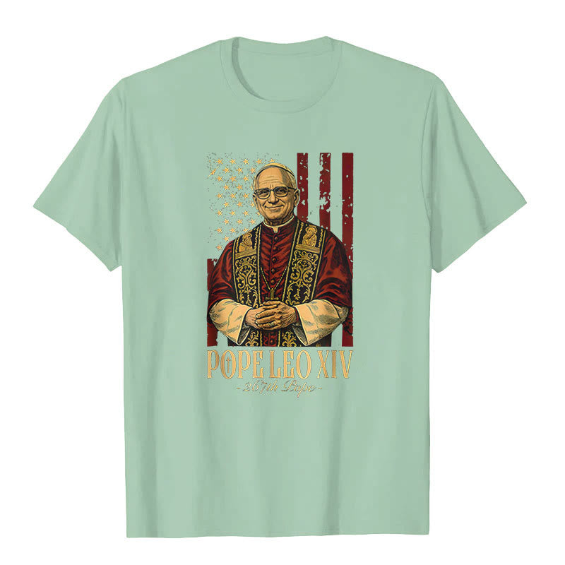 Christianartworkshop Cardinale americano Robert Prevost Papa Leone XIV T-shirt unisex - Verde chiaro - 2XL - image 8