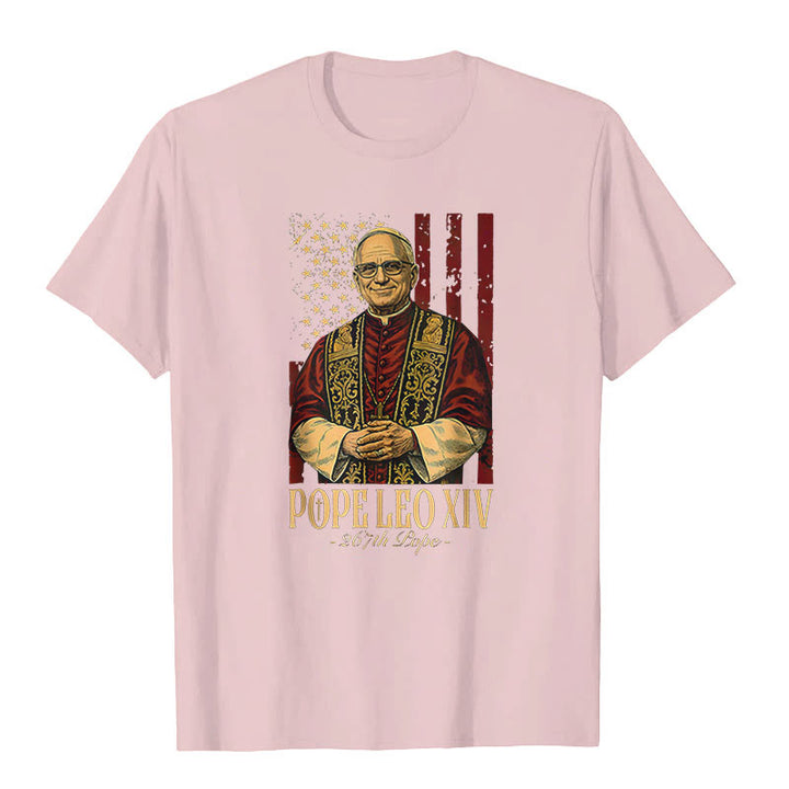 Christianartworkshop Cardinale americano Robert Prevost Papa Leone XIV T-shirt unisex - Rosa chiaro - 2XL - image 7