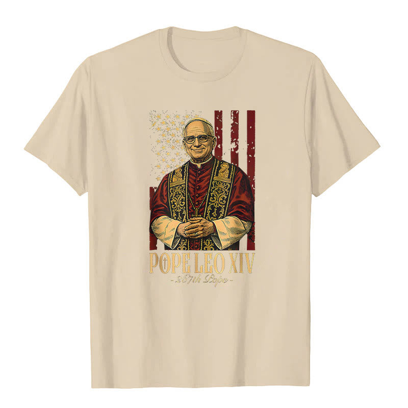 Christianartworkshop Cardinale americano Robert Prevost Papa Leone XIV T-shirt unisex - Beige - 2XL - image 6