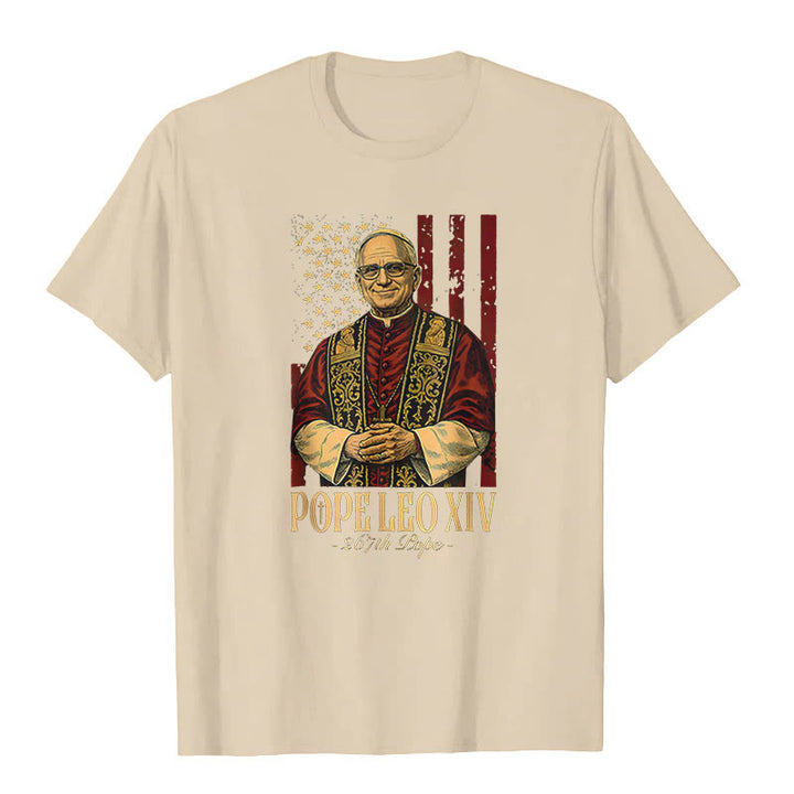 Christianartworkshop Cardinale americano Robert Prevost Papa Leone XIV T-shirt unisex - Beige - 2XL - image 6