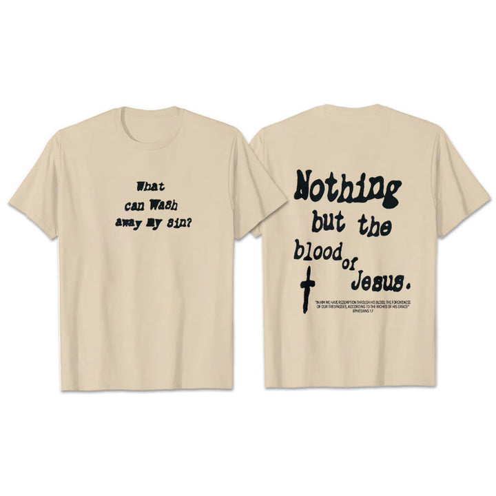 Christianartworkshop Maglietta in cotone "Nient'altro che il sangue di Gesù" - Beige - 2XL - image 7