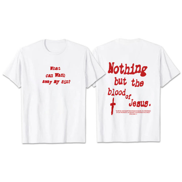 Christianartworkshop Maglietta in cotone "Nient'altro che il sangue di Gesù" - Bianco - 2XL - image 0