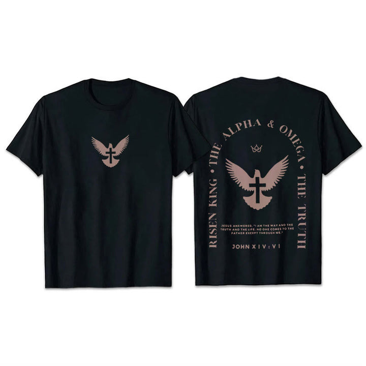 Christianartworkshop Gesù è la via, la verità, la vita, maglietta in cotone - Nero - 2XL - image 4