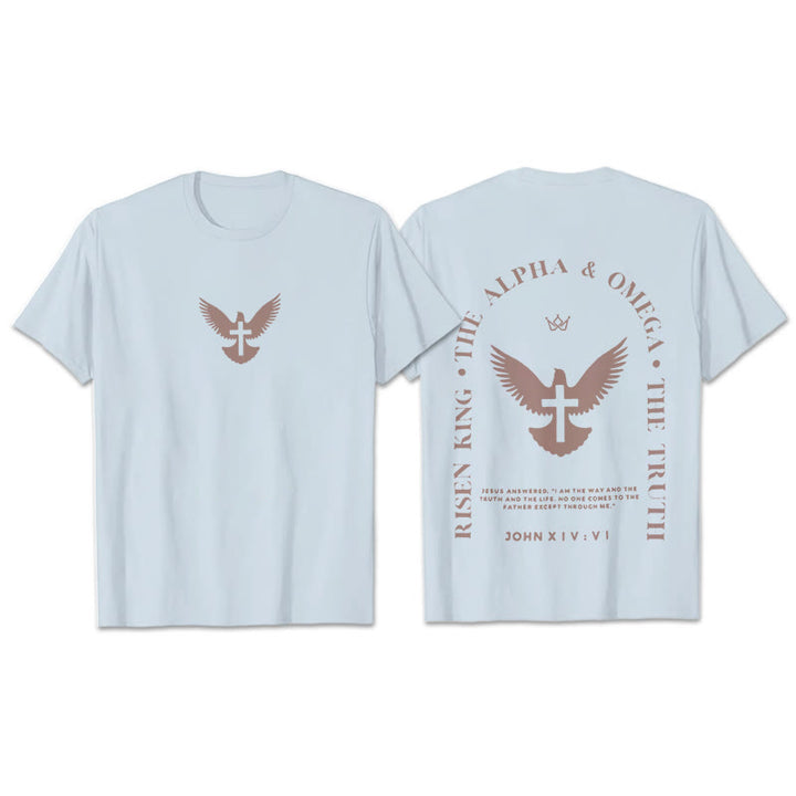 Christianartworkshop Gesù è la via, la verità, la vita, maglietta in cotone - Blu - 2XL - image 15