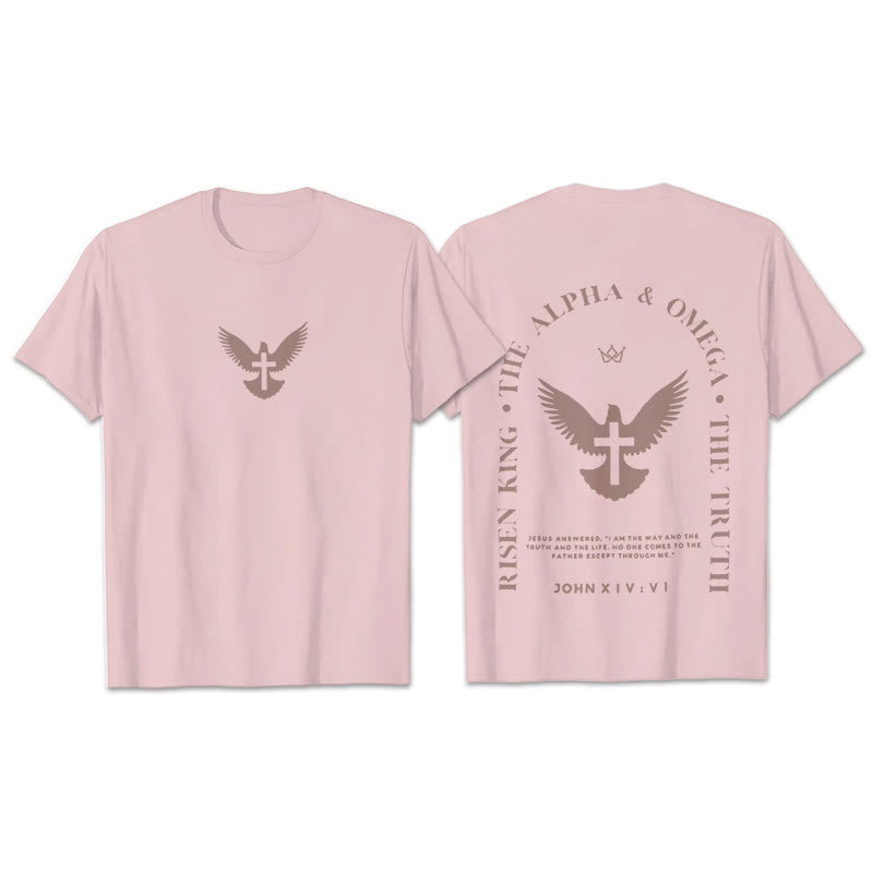 Christianartworkshop Gesù è la via, la verità, la vita, maglietta in cotone - Rosa - 2XL - image 12
