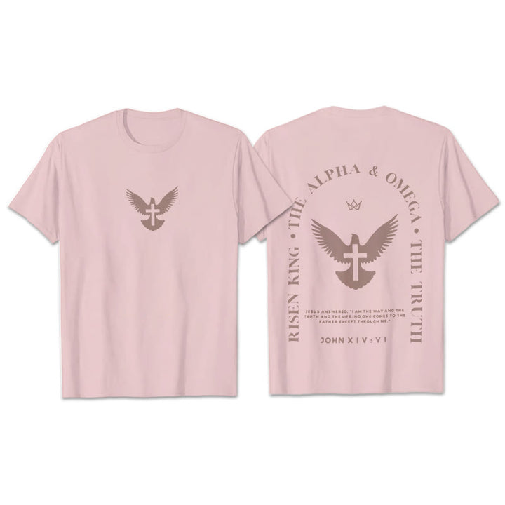 Christianartworkshop Gesù è la via, la verità, la vita, maglietta in cotone - Rosa - 2XL - image 12