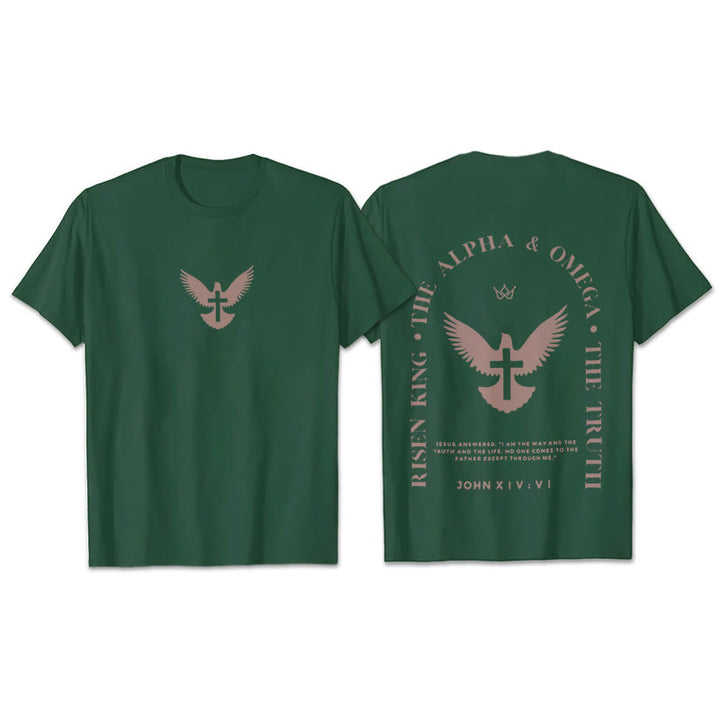 Christianartworkshop Gesù è la via, la verità, la vita, maglietta in cotone - Verde scuro - 2XL - image 23