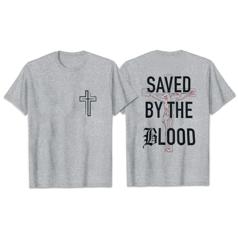 Christianartworkshop Salvato dal Signore T-shirt in cotone - Grigio chiaro - 2XL - image 21