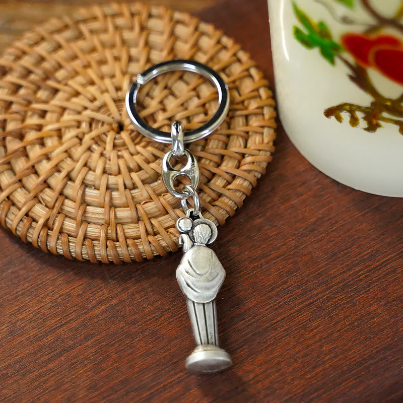 Portachiavi di San Cristoforo in stile retrò lucidato di Christianartworkshop : simbolo della protezione del Santo del viaggiatore - image 6