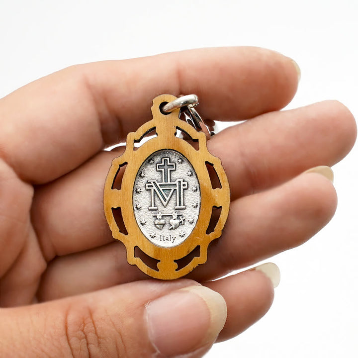 Medaglia miracolosa smaltata bifacciale e portachiavi della Vergine Maria di Christianartworkshop : simbolo splendente di speranza e restaurazione - image 6