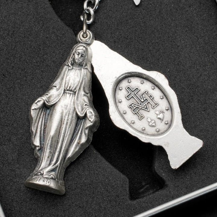 Christianartworkshop Slide - Portachiavi con medaglia miracolosa e Vergine Maria: ricordo della devozione a Maria - Medaglia Miracolosa - image 0