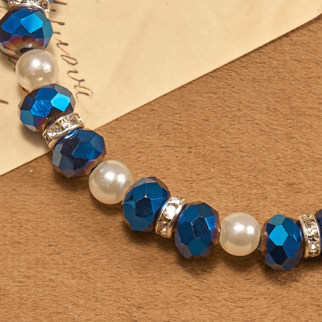 Christianartworkshop Bracciale elastico moderno in cristallo trasparente con crocifisso e medaglia miracolosa: dichiarazione di fede contemporanea - image 15