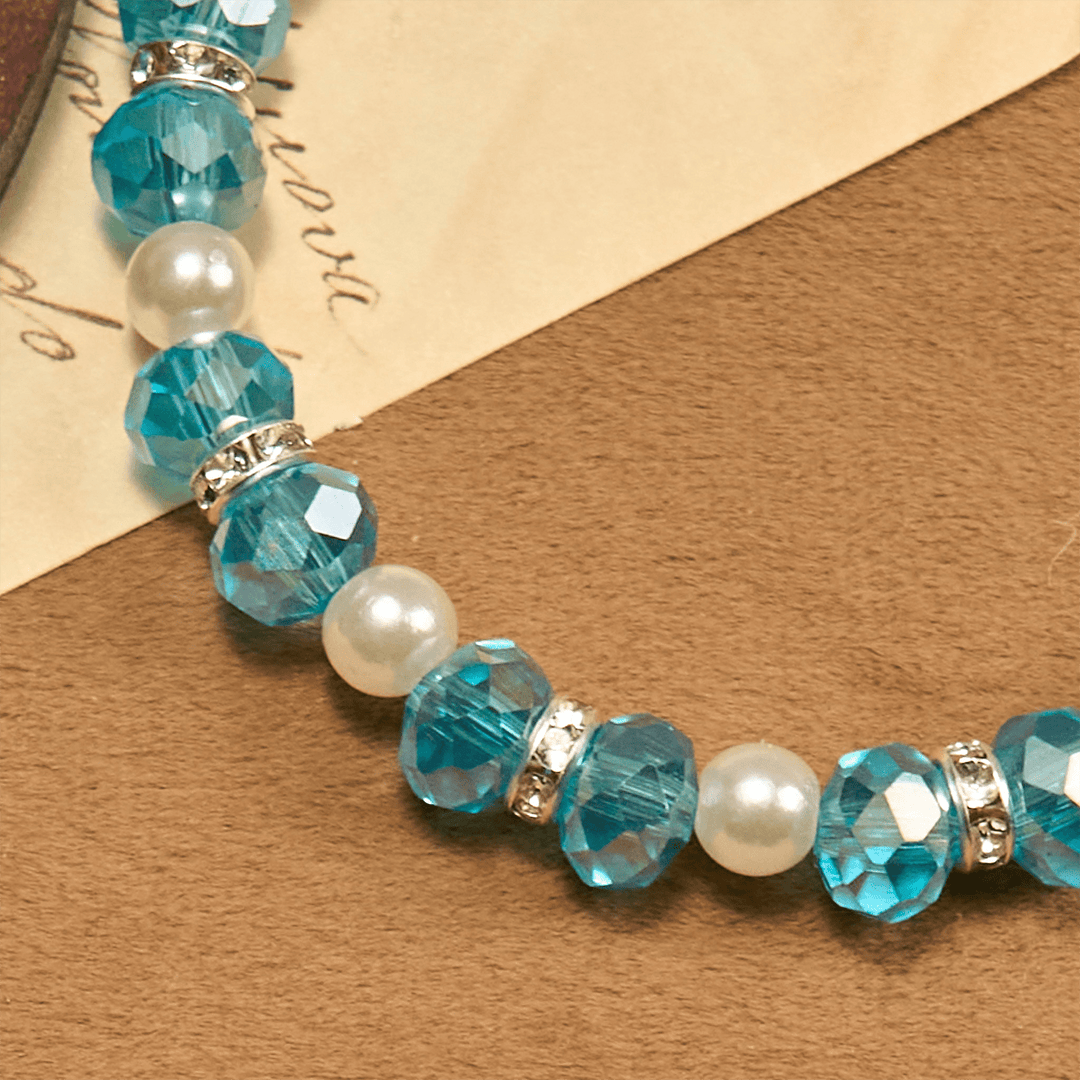 Christianartworkshop Bracciale elastico moderno in cristallo trasparente con crocifisso e medaglia miracolosa: dichiarazione di fede contemporanea - image 5