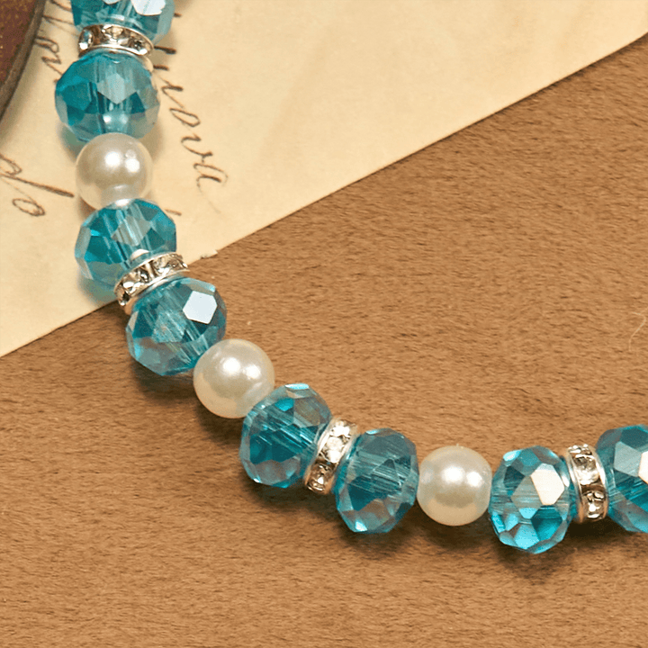 Christianartworkshop Bracciale elastico moderno in cristallo trasparente con crocifisso e medaglia miracolosa: dichiarazione di fede contemporanea - image 5