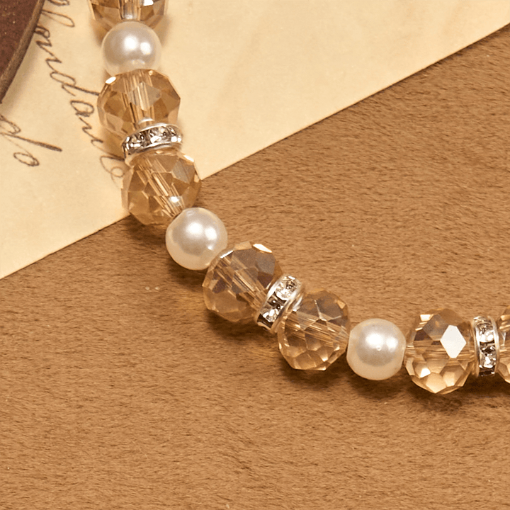 Christianartworkshop Bracciale elastico moderno in cristallo trasparente con crocifisso e medaglia miracolosa: dichiarazione di fede contemporanea - image 10