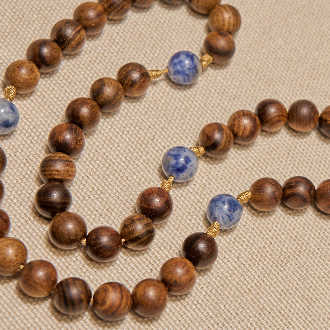 Christianartworkshop Rosario devozionale della Vergine Maria e del Crocifisso in perle di legno e ceramica - image 4