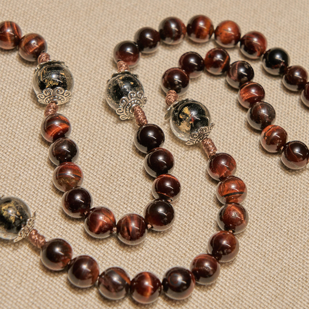 Christianartworkshop FEDE IN PREGHIERA: Rosario e collana 2 in 1 con perline di legno fatte a mano e carta regalo - image 9