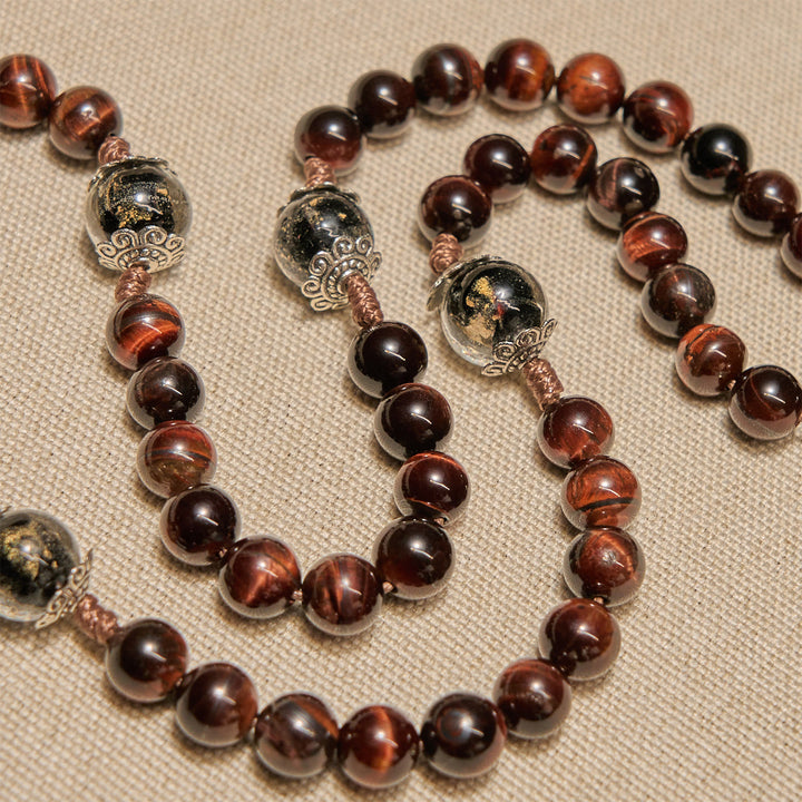 Christianartworkshop FEDE IN PREGHIERA: Rosario e collana 2 in 1 con perline di legno fatte a mano e carta regalo - image 9