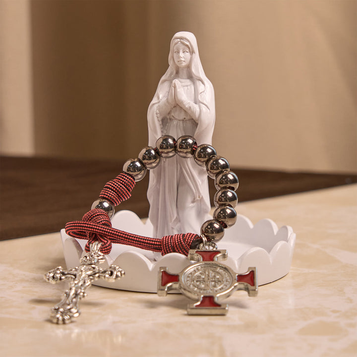 Christianartworkshop Rosario tascabile portatile in paracord con crocifisso e San Benedetto: fede per ogni posto - image 2