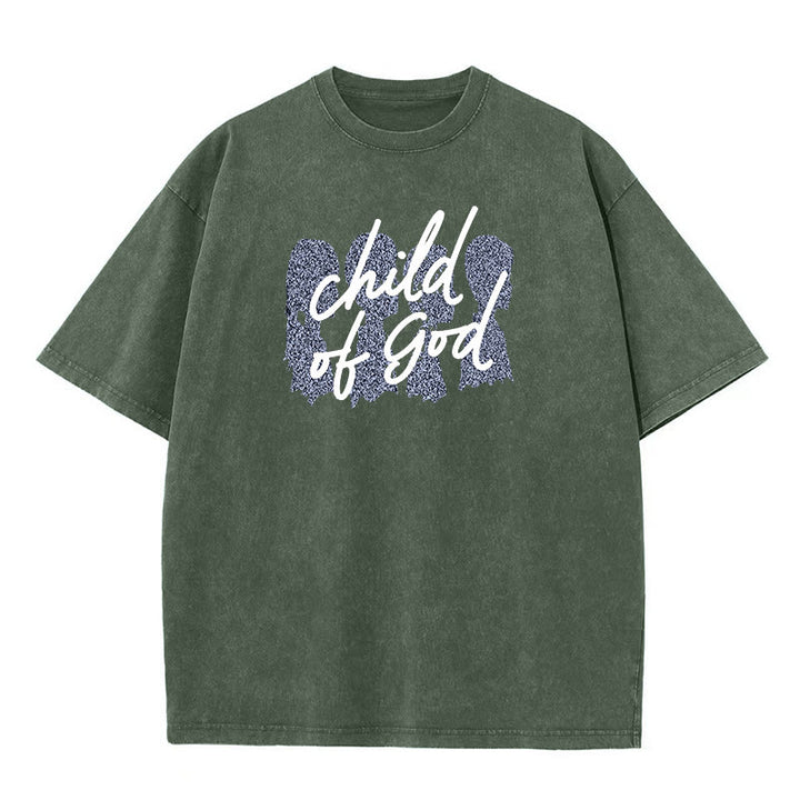 Christianartworkshop Bambino di Dio T-shirt unisex lavata - Verde militare - 5XL - image 4