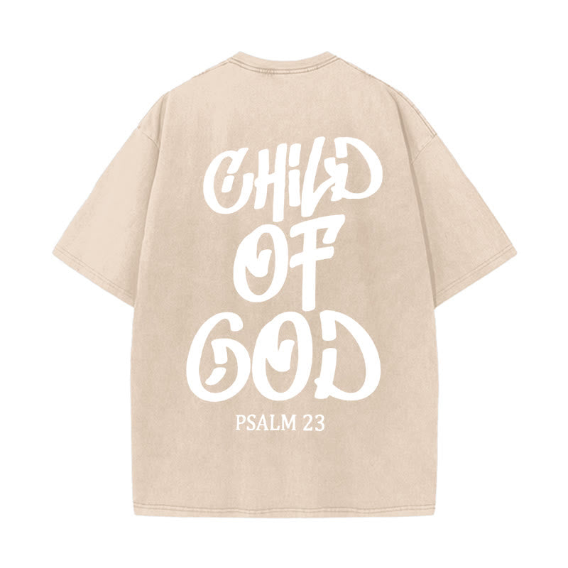 Christianartworkshop Maglietta unisex lavata Chic Spiritual Child of God Salmo 23 - Albicocca - 5XL - image 13