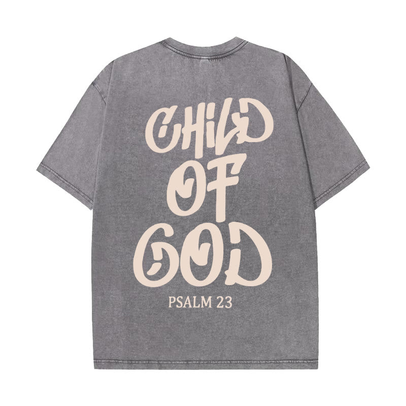 Christianartworkshop Maglietta unisex lavata Chic Spiritual Child of God Salmo 23 - Grigio - 5XL - image 0