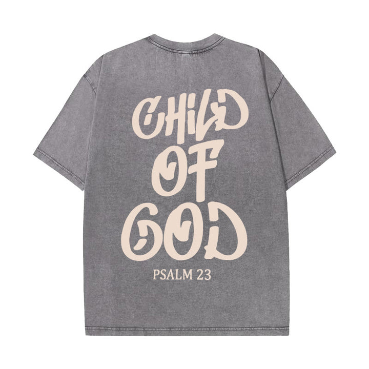 Christianartworkshop Maglietta unisex lavata Chic Spiritual Child of God Salmo 23 - Grigio - 5XL - image 0