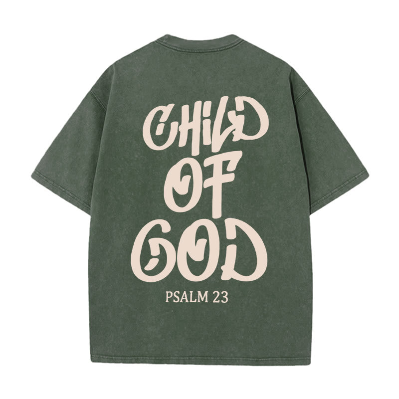 Christianartworkshop Maglietta unisex lavata Chic Spiritual Child of God Salmo 23 - Verde militare - 5XL - image 6