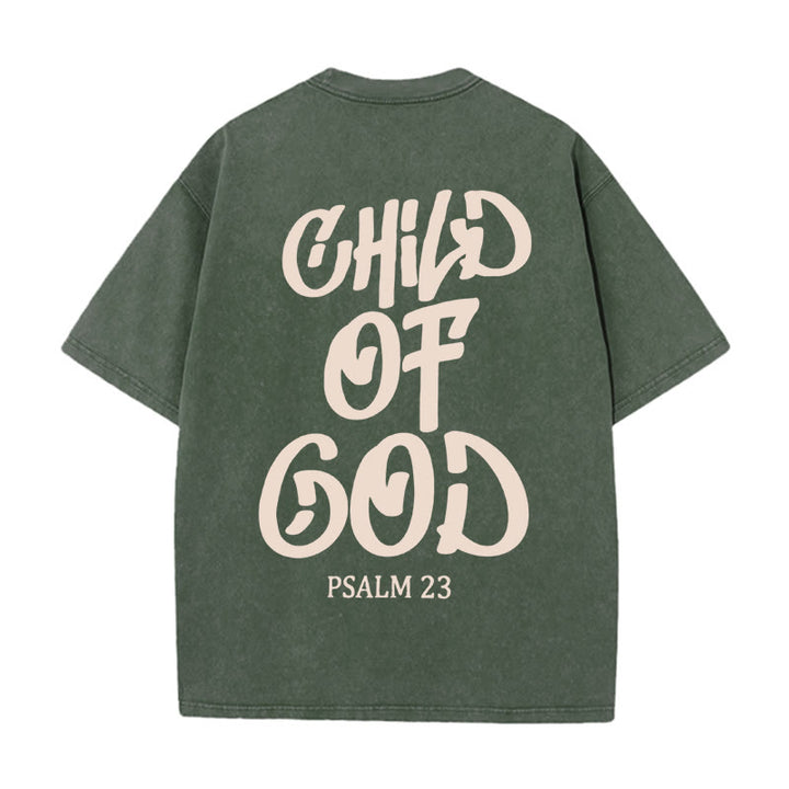Christianartworkshop Maglietta unisex lavata Chic Spiritual Child of God Salmo 23 - Verde militare - 5XL - image 6