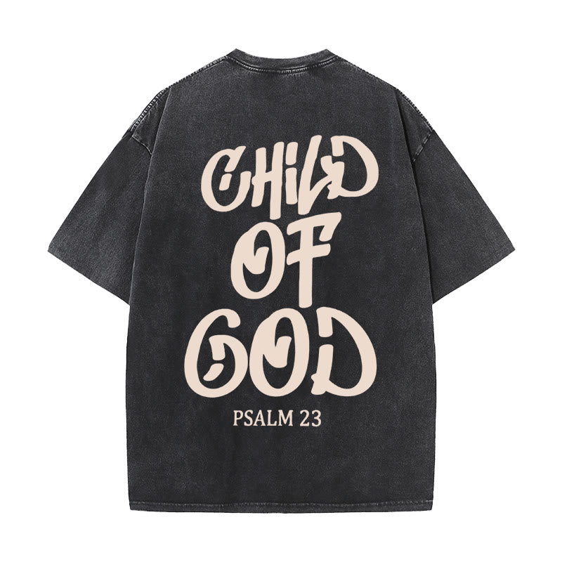Christianartworkshop Maglietta unisex lavata Chic Spiritual Child of God Salmo 23 - Nero - 5XL - image 2